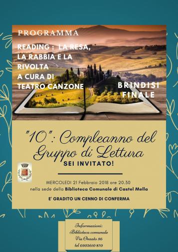 Compleanno Gruppo di Lettura compleanno Gruppo di lettura